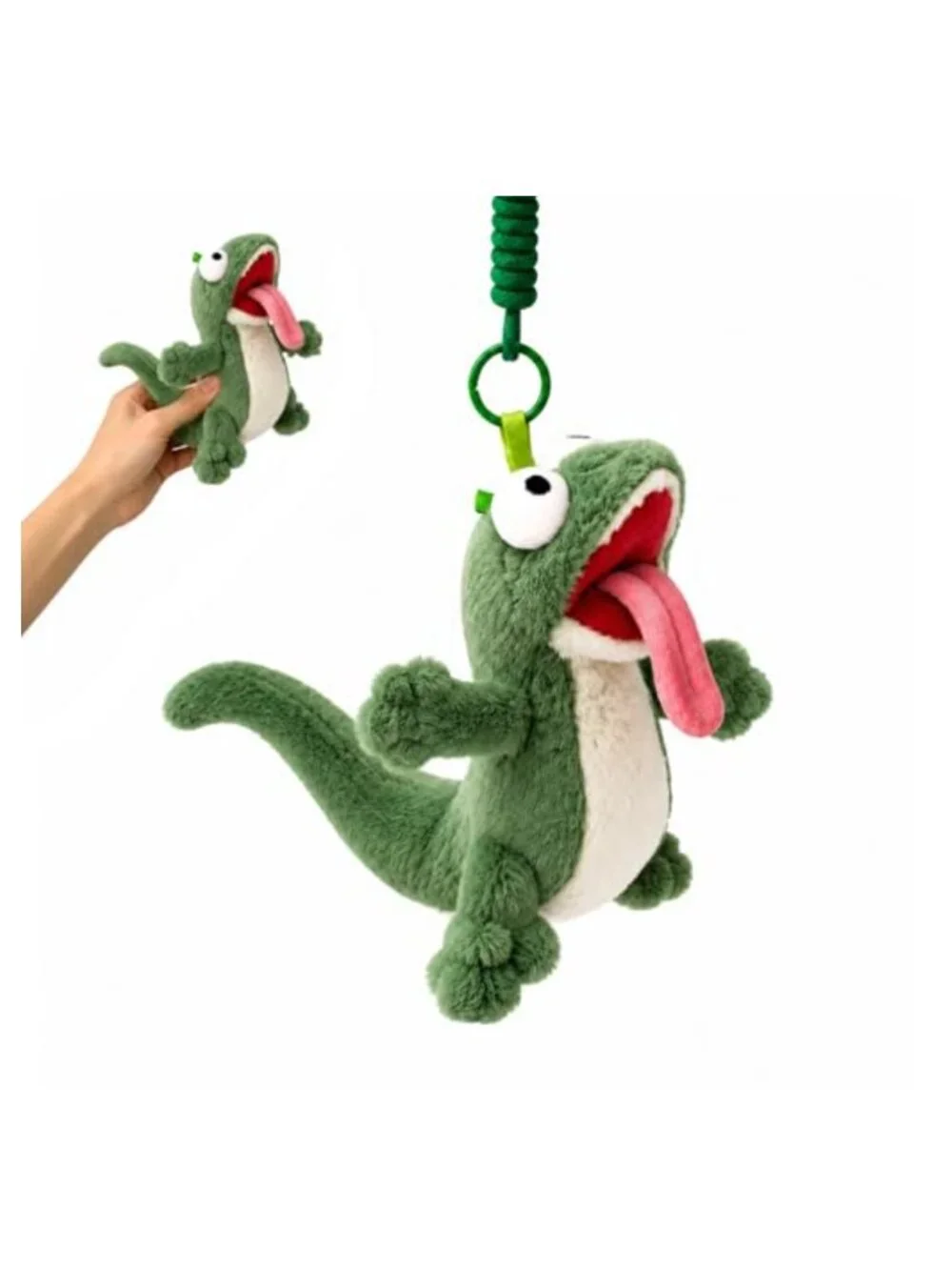 Magnetic Lizard Plush Keychain with Long Magnet Tongue, 7.87in, Funny Reptile